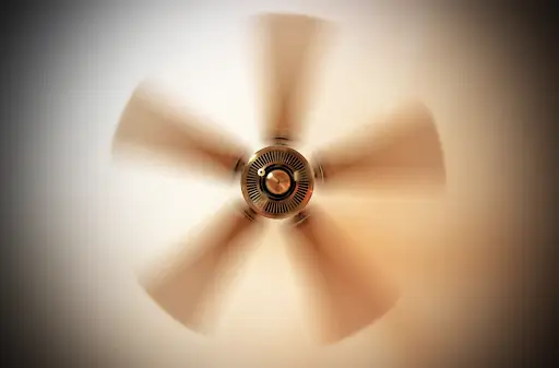 Ceiling fan spinning